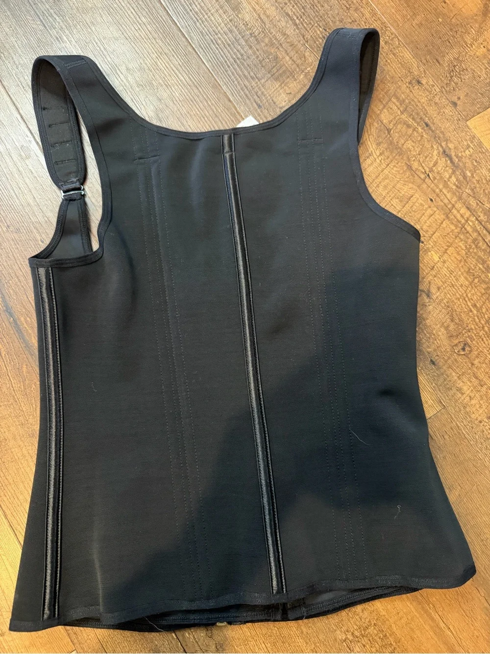 Black Front-Zip Waist Shaper Tank - Supportive Compression Top